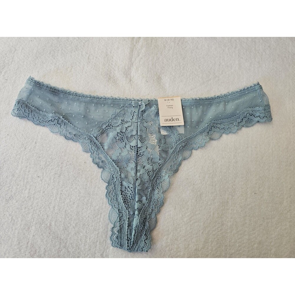 auden Thong Panties Women's Blue Size Medium 8 - 10